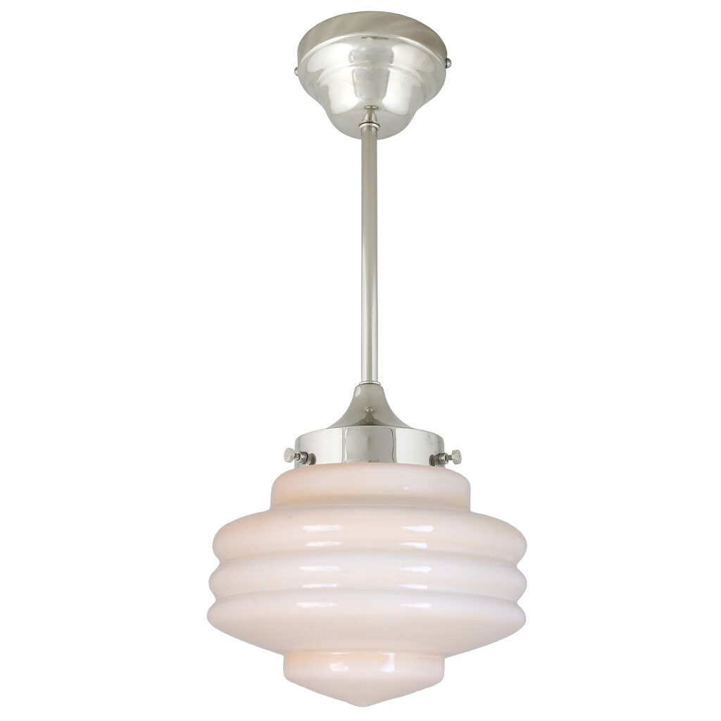 Taklampa m. Stång Valter Nickel/Opal Beige